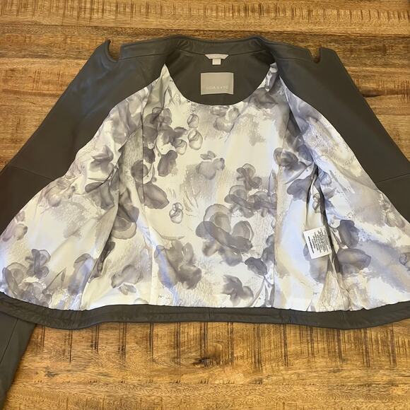 Soia & Kyo Gray Leather Jacket Size Small Genuine Lambskin - Picture 7 of 16